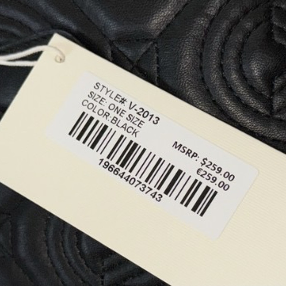 VALENTINO ORLANDI Quilted Tote Bag Purse Black Bag Crossbody Gold MRSP $259 NWT - Picture 2 of 7